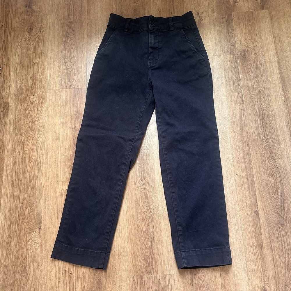 Everlane High Rise Straight Leg Cropped Organic Cotton Pants Size 2